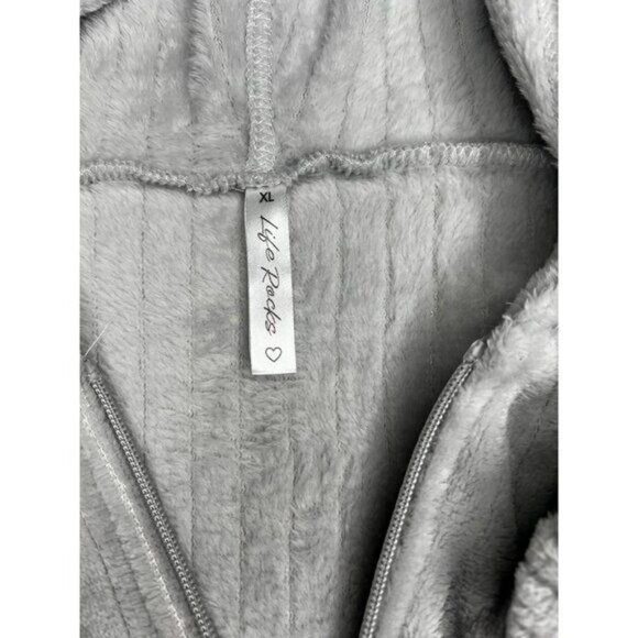 Life Rocks XL Gray Hooded Zip-Up Jacket With Headband Accessory - Picture 10 of 14